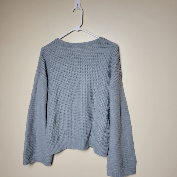 UPWEST Gray V-neck Oversized Waffle Knit Long Sleeve Sweater XS. - Picture 11 of 11